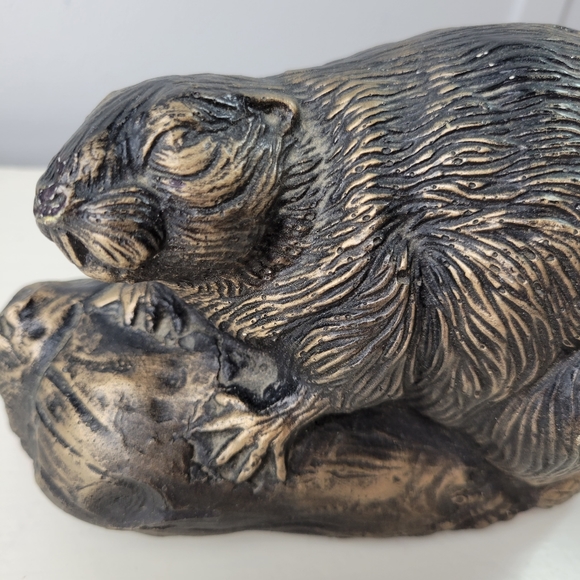 Mid-Century Modern Canadian Beaver Scupture Vintage Ceramic 6" - Picture 9 of 15